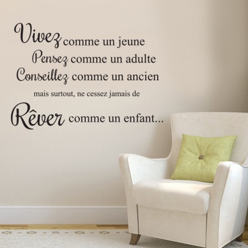 Sticker citation vivez comme un jeune