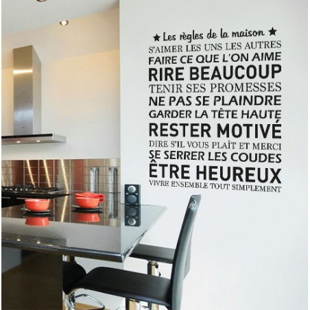 Stickers déco les règles de la maison