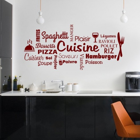 Sticker mural cuisine