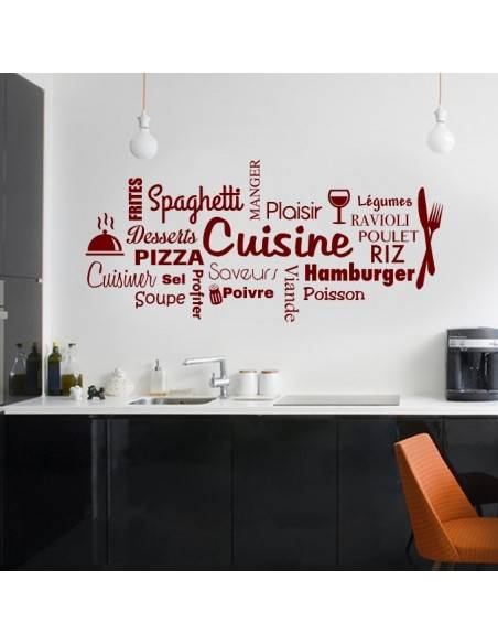 Sticker mural cuisine
