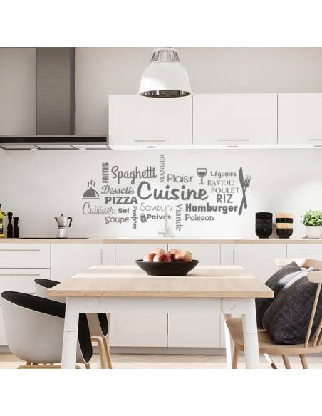 Sticker mural cuisine
