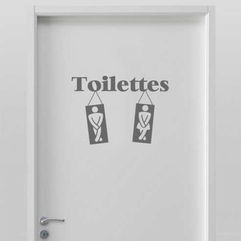 Stickers toilettes. Sticker porte toilettes homme femme