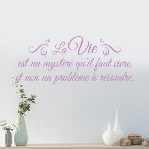 Sticker citation la vie est un mystère