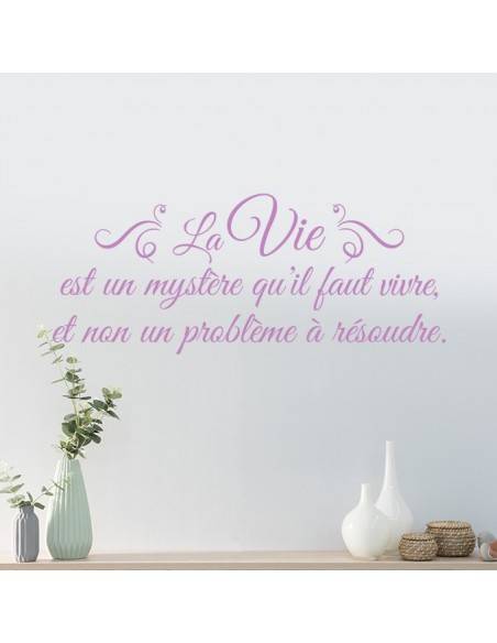 Sticker citation la vie est un mystère