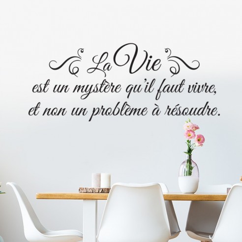 Sticker citation la vie est un mystère