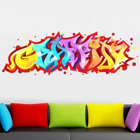 Sticker mural graffiti