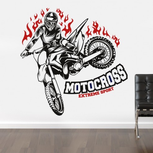 Sticker extreme sport motocross