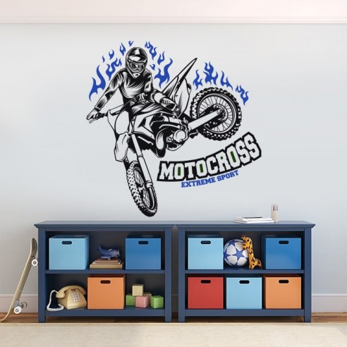 Sticker extreme sport motocross