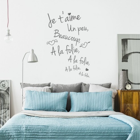 Stickers je t'aime un peu beaucoup à la folie