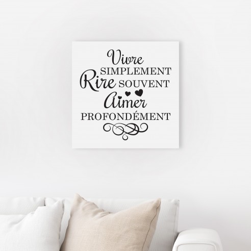 Tableau citation vivre simplement rire souvent