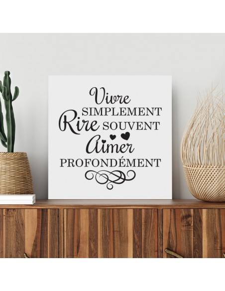 Tableau citation vivre simplement rire souvent