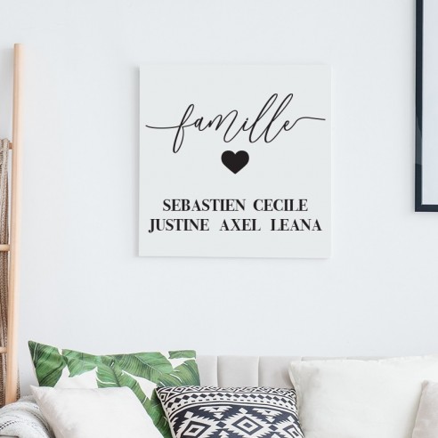 Tableau famille personnalisé avec prénoms