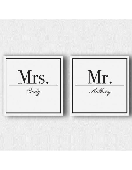 Lot 2 tableaux personnalisés prénoms couple