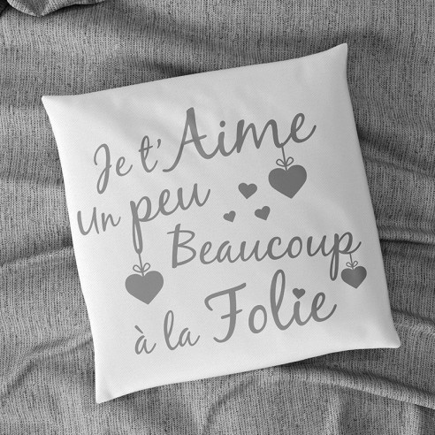 Flock textile je t'aime un peu beaucoup