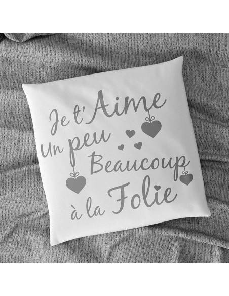 Flock textile je t'aime un peu beaucoup