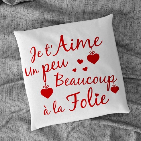 Flock textile je t'aime un peu beaucoup