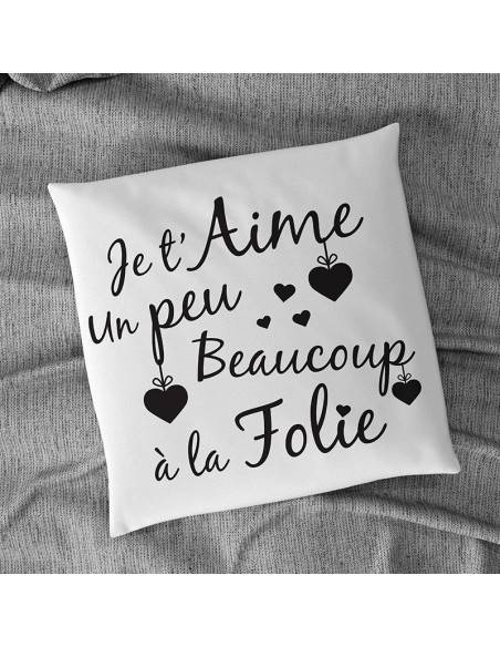 Flock textile je t'aime un peu beaucoup