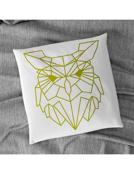 Flock textile hibou géométrique