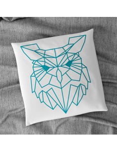 Flock textile hibou géométrique