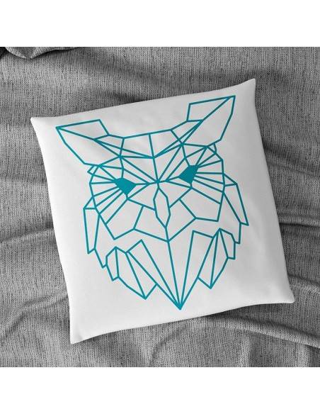 Flock textile hibou géométrique