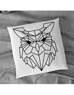 Flock textile hibou géométrique 2