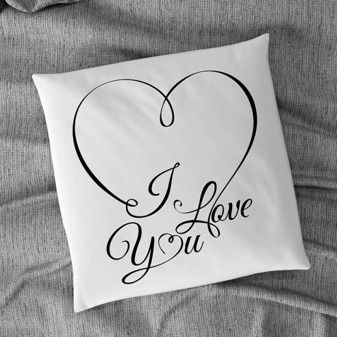 Flock textile i love you