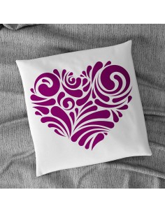 Flock textile coeur design