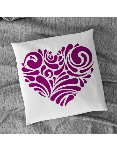 Flock textile coeur design