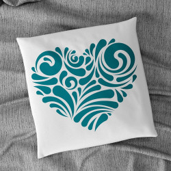 Flock textile coeur design