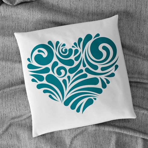 Flock textile coeur design