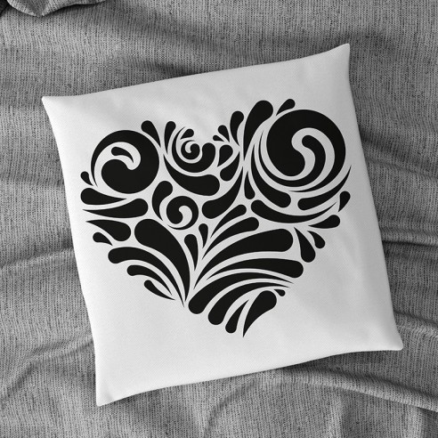 Flock textile coeur design