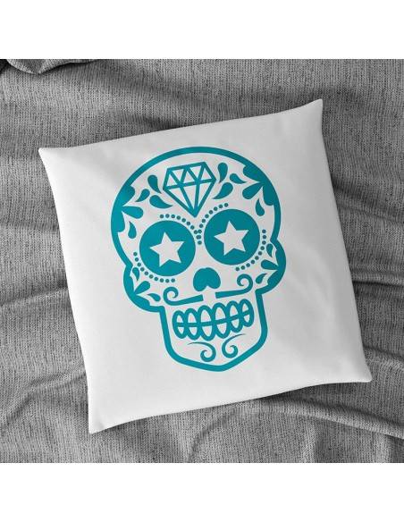 Flock textile tête de mort design