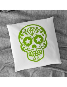 Flock textile tête de mort design 2