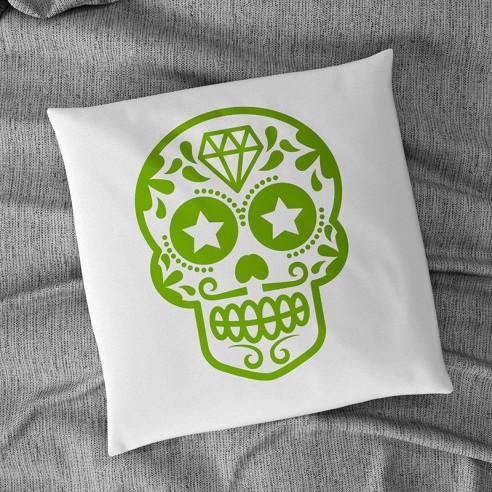 Flock textile tête de mort design