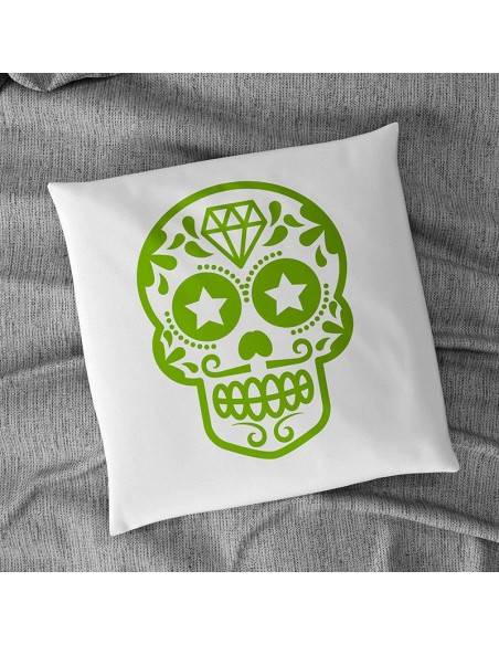 Flock textile tête de mort design