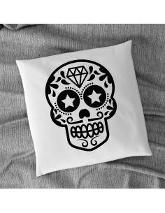 Flock textile tête de mort design