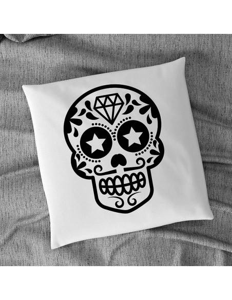 Flock textile tête de mort design