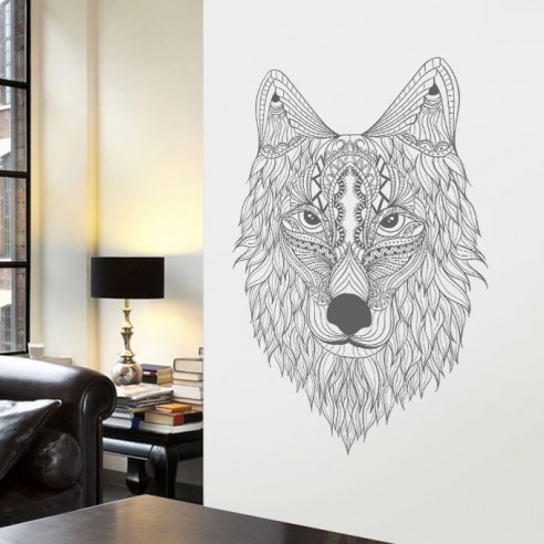 Stickers tête de loup