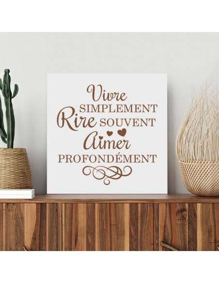 Tableau citation vivre simplement rire souvent