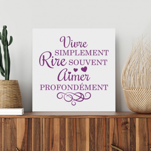Tableau citation vivre simplement rire souvent