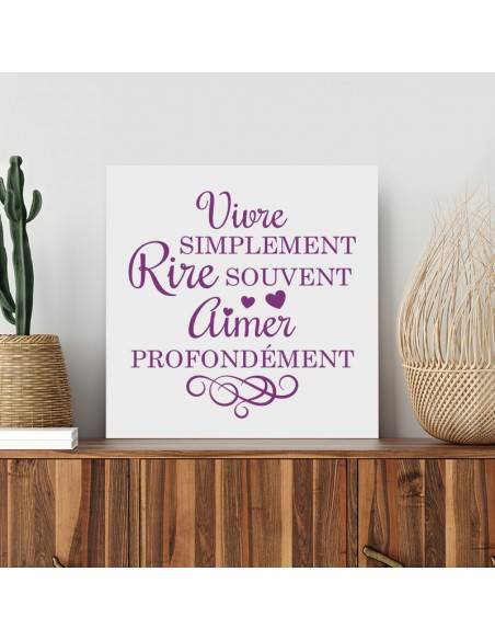 Tableau citation vivre simplement rire souvent