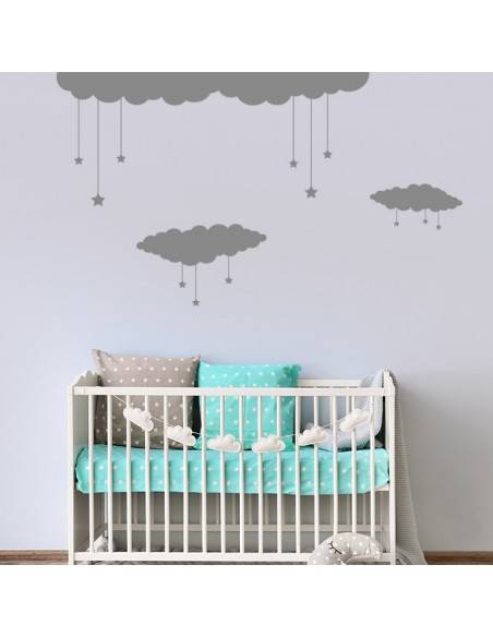Stickers décor nuages étoiles