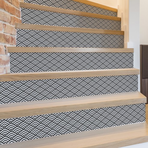 Kit 5 stickers géométrique gris foncé