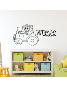 Sticker tracteur petit fermier avec prénom 2
