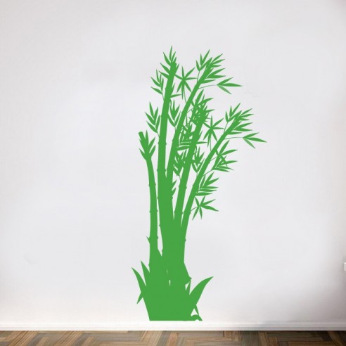Sticker décoratif Zen bambous, vert, 48 cm x 68 cm