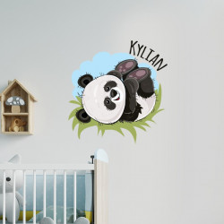Sticker panda avec prénom