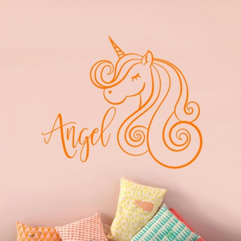 Sticker personnalisé licorne avec prénom
