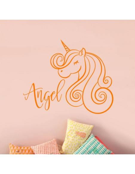 Sticker personnalisé licorne avec prénom