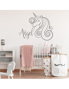 Sticker personnalisé licorne avec prénom 2