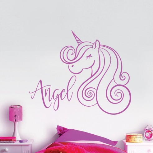 Sticker personnalisé licorne avec prénom